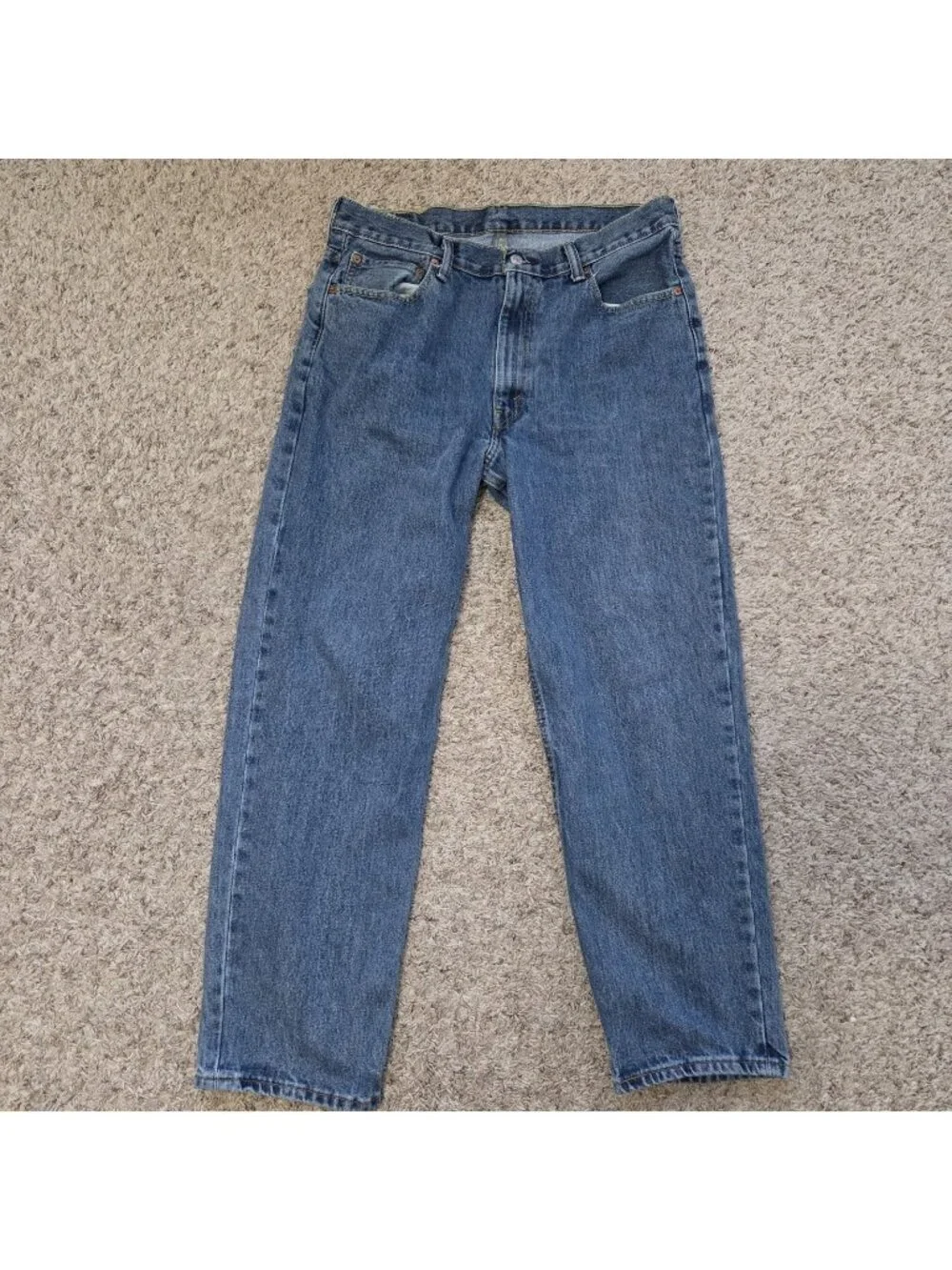 Levis Jeans Mens 36x31 Tag 36x32 Relaxed Denim Blue 550 Dark Wash